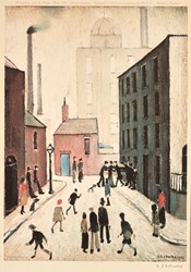 Industrial Scene, 1974 by L.S. Lowry - Offset lithograph on wove paper sized 10x15 inches. Available from Whitewall Galleries